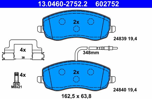 ATE 13.0460-2752.2 - Set placute frana,frana disc aaoparts.ro