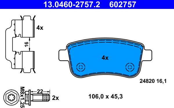 ATE 13.0460-2757.2 - Set placute frana,frana disc aaoparts.ro