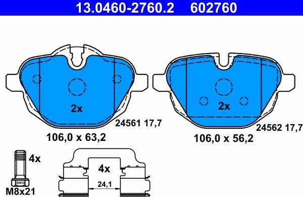 ATE 13.0460-2760.2 - Set placute frana,frana disc aaoparts.ro