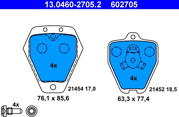 ATE 13.0460-2705.2 - Set placute frana,frana disc aaoparts.ro