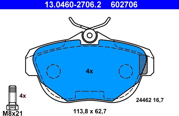 ATE 13.0460-2706.2 - Set placute frana,frana disc aaoparts.ro