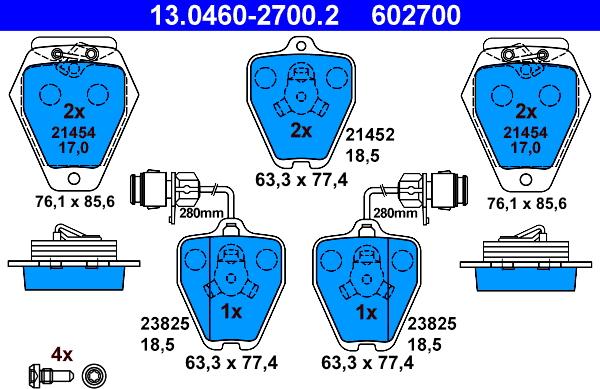 ATE 13.0460-2700.2 - Set placute frana,frana disc aaoparts.ro