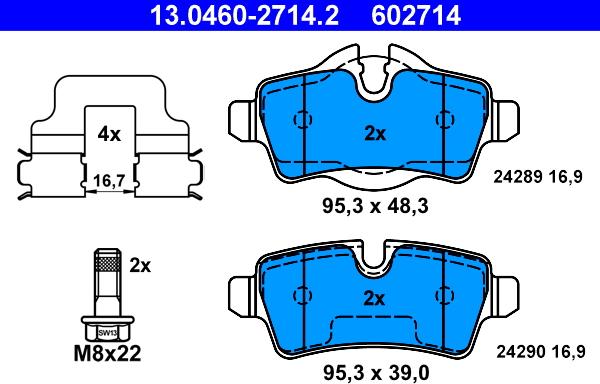 ATE 13.0460-2714.2 - Set placute frana,frana disc aaoparts.ro