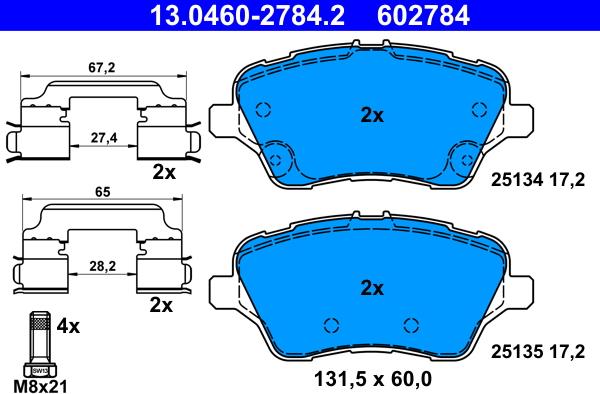 ATE 13.0460-2784.2 - Set placute frana,frana disc aaoparts.ro