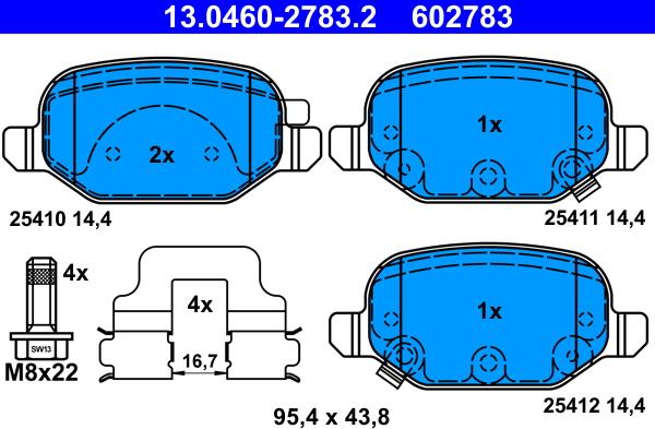 ATE 13.0460-2783.2 - Set placute frana,frana disc aaoparts.ro