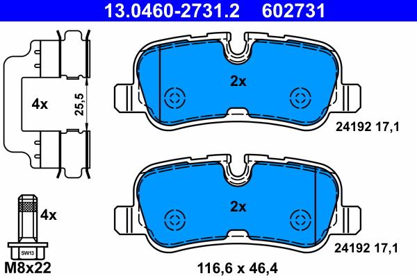 ATE 13.0460-2731.2 - Set placute frana,frana disc aaoparts.ro