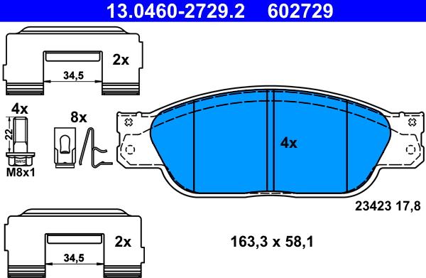 ATE 13.0460-2729.2 - Set placute frana,frana disc aaoparts.ro