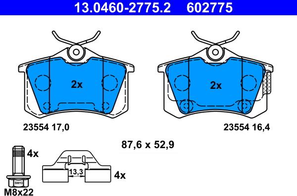 ATE 13.0460-2775.2 - Set placute frana,frana disc aaoparts.ro