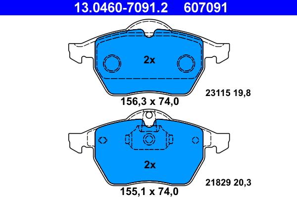 ATE 13.0460-7091.2 - Set placute frana,frana disc aaoparts.ro