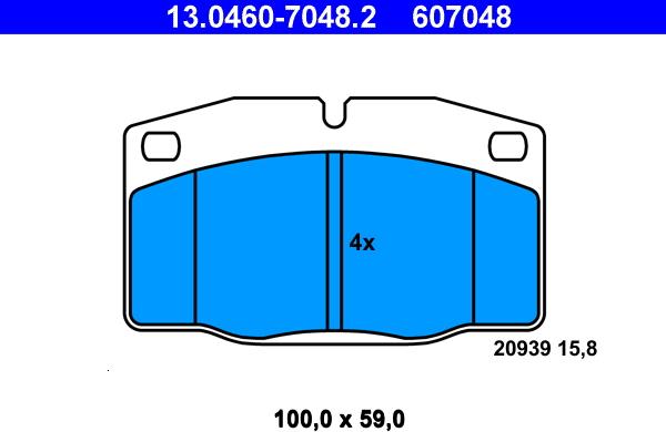 ATE 13.0460-7048.2 - Set placute frana,frana disc aaoparts.ro