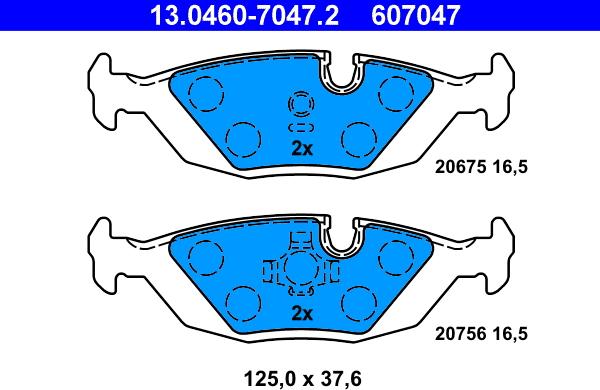 ATE 13.0460-7047.2 - Set placute frana,frana disc aaoparts.ro