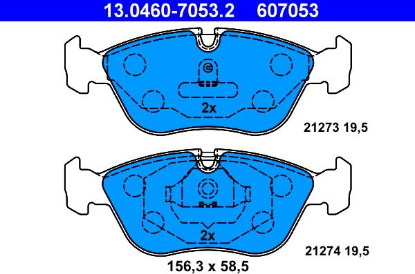 ATE 13.0460-7053.2 - Set placute frana,frana disc aaoparts.ro