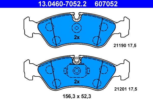 ATE 13.0460-7052.2 - Set placute frana,frana disc aaoparts.ro