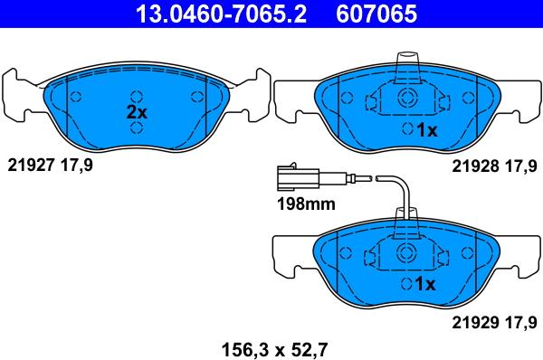 ATE 13.0460-7065.2 - Set placute frana,frana disc aaoparts.ro