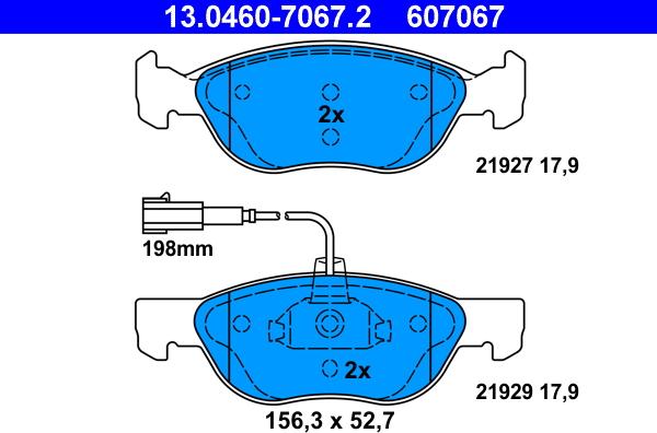 ATE 13.0460-7067.2 - Set placute frana,frana disc aaoparts.ro