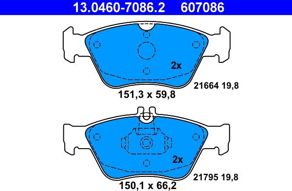 ATE 13.0460-7086.2 - Set placute frana,frana disc aaoparts.ro