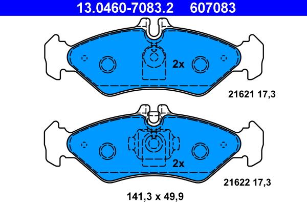 ATE 13.0460-7083.2 - Set placute frana,frana disc aaoparts.ro