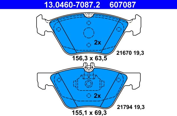 ATE 13.0460-7087.2 - Set placute frana,frana disc aaoparts.ro