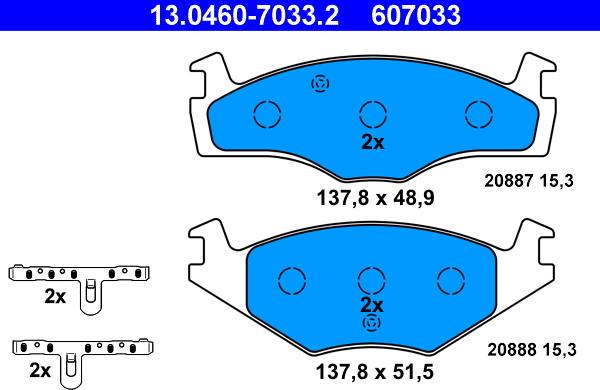 ATE 13.0460-7033.2 - Set placute frana,frana disc aaoparts.ro