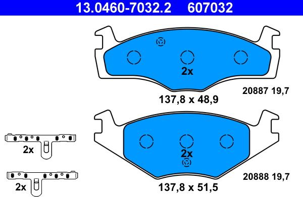 ATE 13.0460-7032.2 - Set placute frana,frana disc aaoparts.ro