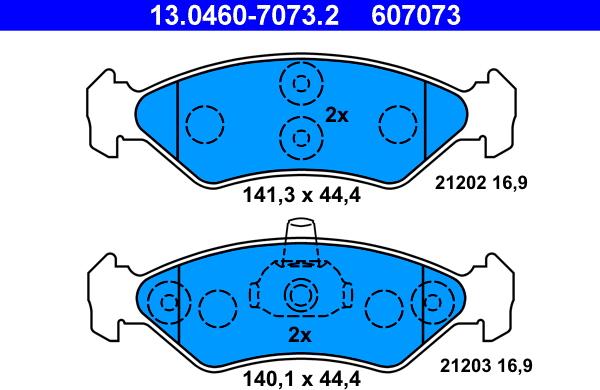 ATE 13.0460-7073.2 - Set placute frana,frana disc aaoparts.ro