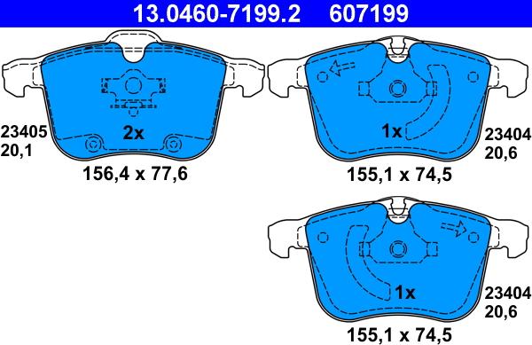 ATE 13.0460-7199.2 - Set placute frana,frana disc aaoparts.ro