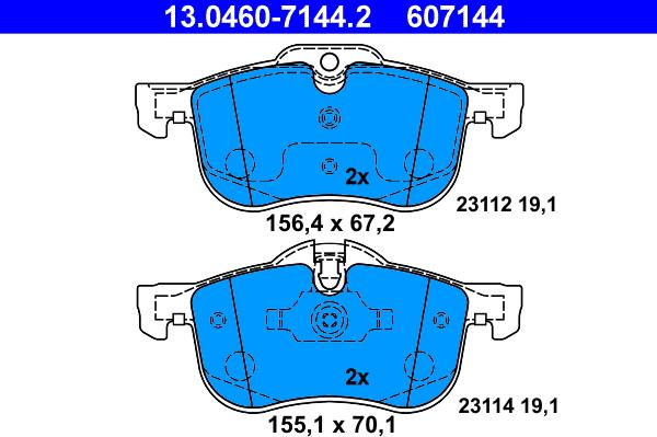 ATE 13.0460-7144.2 - Set placute frana,frana disc aaoparts.ro