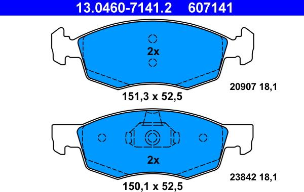 ATE 13.0460-7141.2 - Set placute frana,frana disc aaoparts.ro