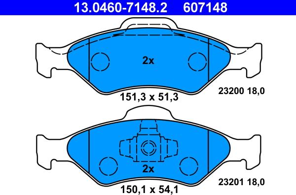 ATE 13.0460-7148.2 - Set placute frana,frana disc aaoparts.ro