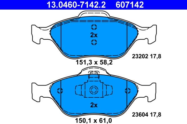 ATE 13.0460-7142.2 - Set placute frana,frana disc aaoparts.ro