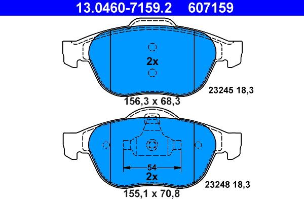 ATE 13.0460-7159.2 - Set placute frana,frana disc aaoparts.ro