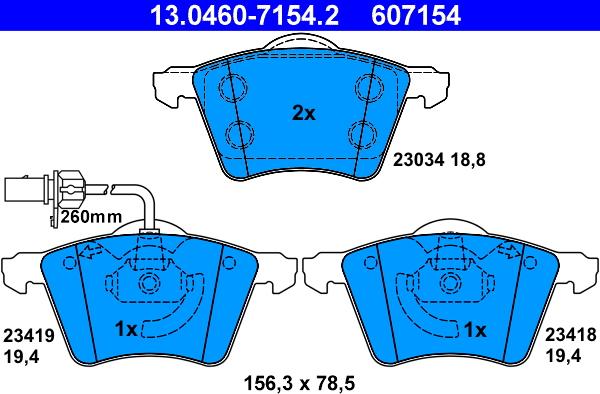 ATE 13.0460-7154.2 - Set placute frana,frana disc aaoparts.ro