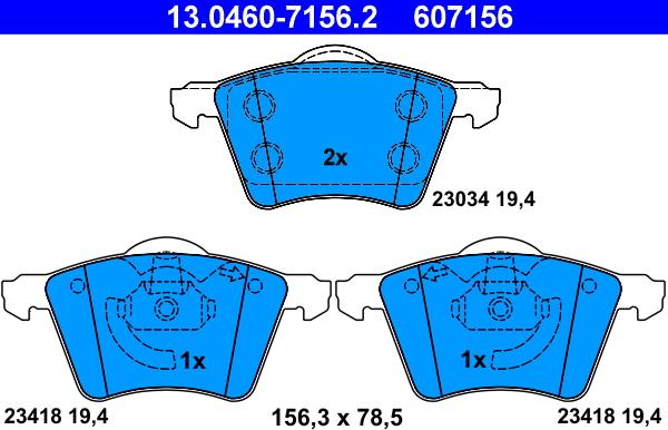 ATE 13.0460-7156.2 - Set placute frana,frana disc aaoparts.ro