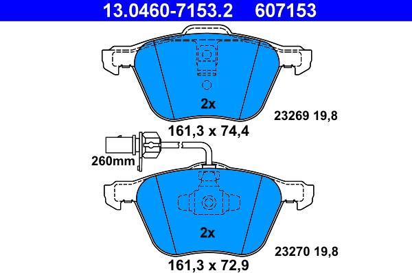 ATE 13.0460-7153.2 - Set placute frana,frana disc aaoparts.ro