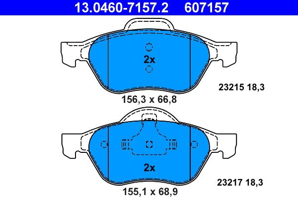 ATE 13.0460-7157.2 - Set placute frana,frana disc aaoparts.ro