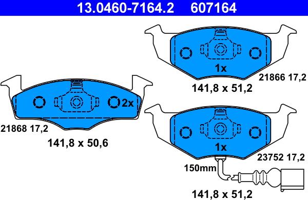 ATE 13.0460-7164.2 - Set placute frana,frana disc aaoparts.ro