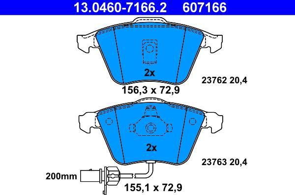 ATE 13.0460-7166.2 - Set placute frana,frana disc aaoparts.ro