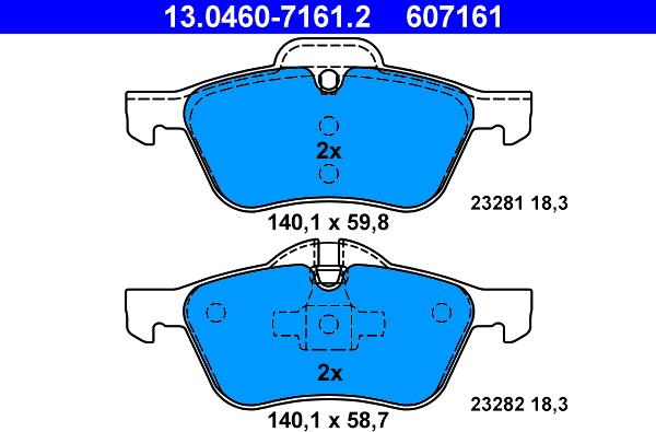 ATE 13.0460-7161.2 - Set placute frana,frana disc aaoparts.ro