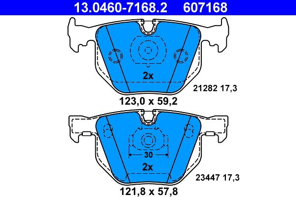 ATE 13.0460-7168.2 - Set placute frana,frana disc aaoparts.ro