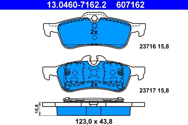 ATE 13.0460-7162.2 - Set placute frana,frana disc aaoparts.ro