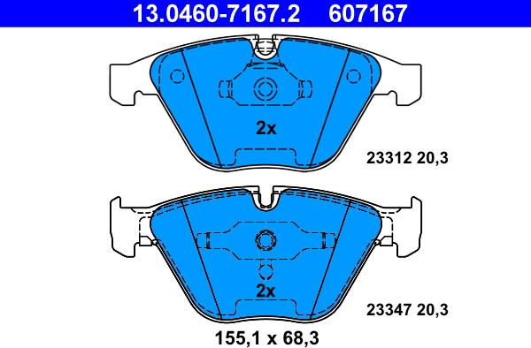 ATE 13.0460-7167.2 - Set placute frana,frana disc aaoparts.ro