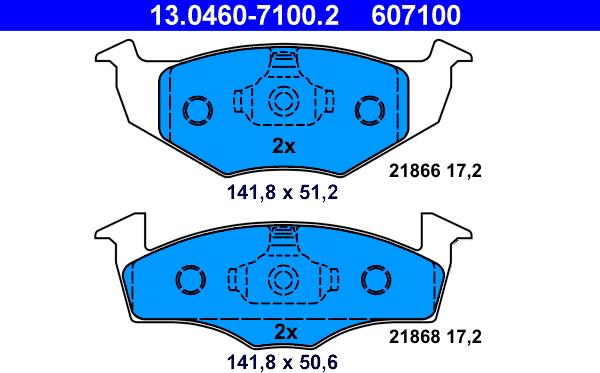 ATE 13.0460-7100.2 - Set placute frana,frana disc aaoparts.ro