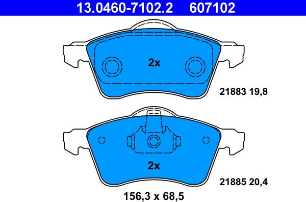 ATE 13.0460-7102.2 - Set placute frana,frana disc aaoparts.ro