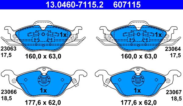 ATE 13.0460-7115.2 - Set placute frana,frana disc aaoparts.ro