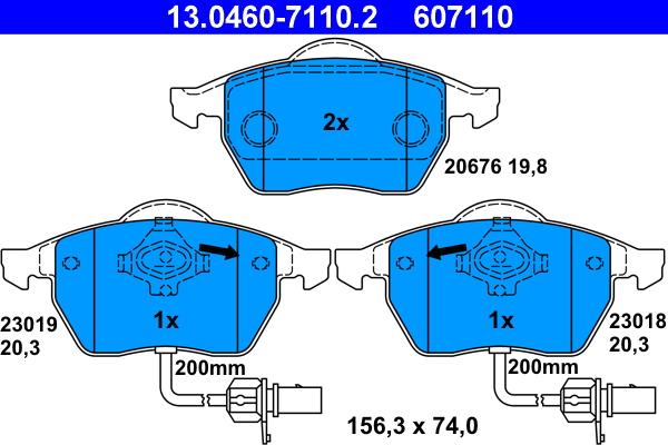 ATE 13.0460-7110.2 - Set placute frana,frana disc aaoparts.ro