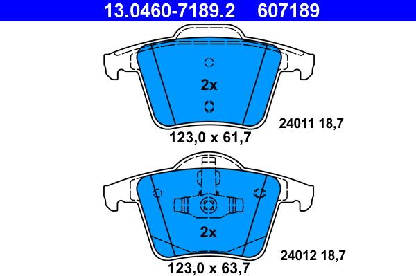 ATE 13.0460-7189.2 - Set placute frana,frana disc aaoparts.ro