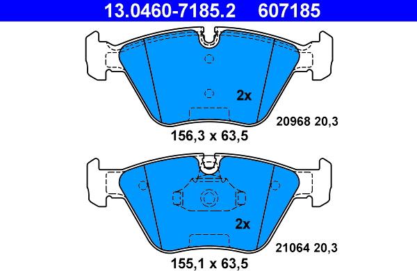 ATE 13.0460-7185.2 - Set placute frana,frana disc aaoparts.ro