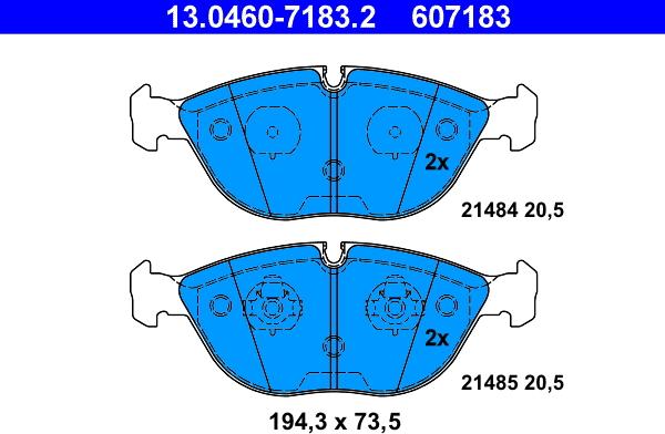 ATE 13.0460-7183.2 - Set placute frana,frana disc aaoparts.ro