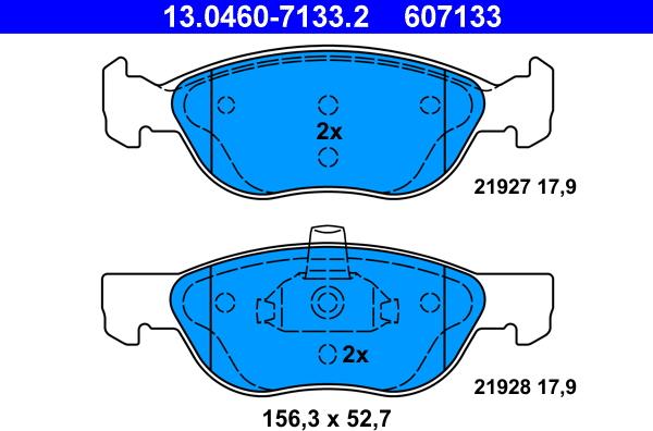 ATE 13.0460-7133.2 - Set placute frana,frana disc aaoparts.ro