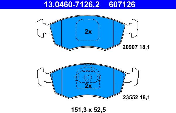 ATE 13.0460-7126.2 - Set placute frana,frana disc aaoparts.ro